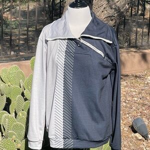 Two-Tone Zip-Up Sweater